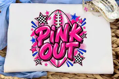 Pink Out Football PNG Sublimation Design Product Image 1
