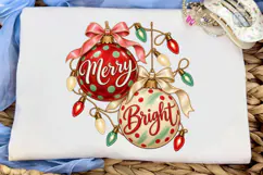 Merry Bright Christmas Ornaments PNG Sub Product Image 5