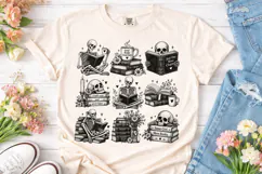 Skeleton Reading PNG Sublimation Shirt D Product Image 2