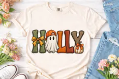 Hallowe'en Vibes Ghost Pumpkin PNG Shirt Product Image 2