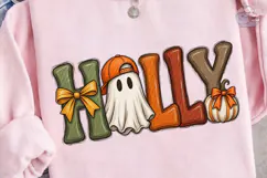 Hallowe'en Vibes Ghost Pumpkin PNG Shirt Product Image 3