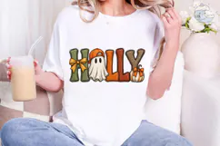 Hallowe'en Vibes Ghost Pumpkin PNG Shirt Product Image 4