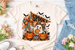 Spooky Ghost Pumpkin Halloween PNG Shirt Product Image 2