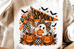 Spooky Ghost Pumpkin Halloween PNG Shirt Product Image 4
