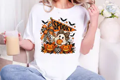 Spooky Ghost Pumpkin Halloween PNG Shirt Product Image 1