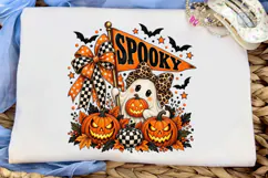 Spooky Ghost Pumpkin Halloween PNG Shirt Product Image 5