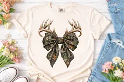 Camo Deer Antlers Bow PNG Sublimation Product Image 2