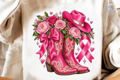 Cowboy Boots Flowers PNG Sublimation Des Product Image 1
