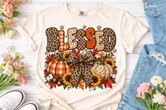 Blessed Fall Pumpkin PNG Sublimation Des Product Image 1