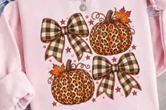 Leopard Pumpkin Fall Bows PNG Sublimatio Product Image 3