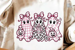Spooky Ghosts Bow PNG Sublimation Design Product Image 1