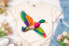 Rainbow Duck PNG Sublimation Shirt Desig Product Image 2