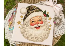 Vintage Santa Face PNG Sublimation Shirt Product Image 2