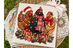 Christmas Chickens PNG Sublimation Desig Product Image 2