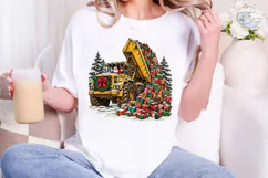 Santa Dump Truck Christmas PNG Sublimati Product Image 1