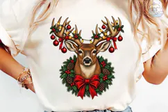 Christmas Reindeer Wreath PNG Sublimatio Product Image 6
