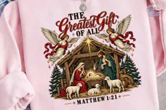 The Greatest Gift Nativity PNG Shirt Des Product Image 2
