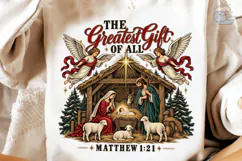 The Greatest Gift Nativity PNG Shirt Des Product Image 3