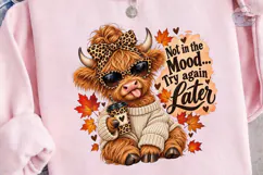 Sassy Highland Cow Fall PNG Shirt Design Product Image 2