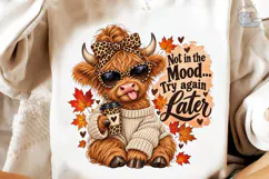 Sassy Highland Cow Fall PNG Shirt Design Product Image 3