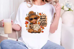 Sassy Highland Cow Fall PNG Shirt Design Product Image 4