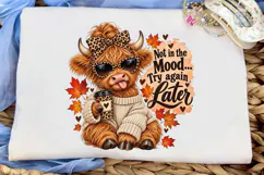 Sassy Highland Cow Fall PNG Shirt Design Product Image 5