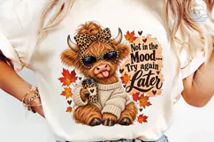 Sassy Highland Cow Fall PNG Shirt Design Product Image 6