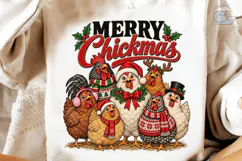 Merry Chickmas PNG Sublimation Design Product Image 4