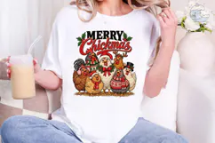 Merry Chickmas PNG Sublimation Design Product Image 5