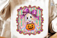 Holographic Ghost Pumpkin PNG Shirt Desi Product Image 3