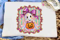 Holographic Ghost Pumpkin PNG Shirt Desi Product Image 5