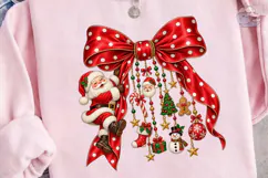 Christmas Santa Bow PNG Sublimation Shir Product Image 2