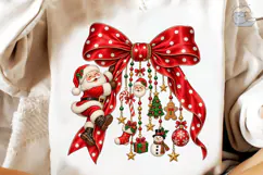 Christmas Santa Bow PNG Sublimation Shir Product Image 3