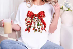 Christmas Santa Bow PNG Sublimation Shir Product Image 4