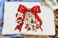 Christmas Santa Bow PNG Sublimation Shir Product Image 5