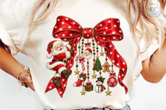 Christmas Santa Bow PNG Sublimation Shir Product Image 6