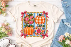 Floral Pumpkin PNG Sublimation Shirt Des Product Image 2