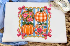 Floral Pumpkin PNG Sublimation Shirt Des Product Image 6