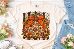 Fall Pumpkin Sunflower PNG Shirt Design Product Image 2