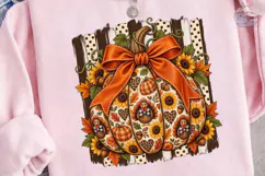 Fall Pumpkin Sunflower PNG Shirt Design Product Image 3