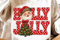 Holly Jolly Santa PNG Sublimation Design Product Image 3