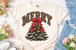 Merry Leopard Christmas Tree PNG Sublima Product Image 1