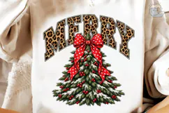 Merry Leopard Christmas Tree PNG Sublima Product Image 3
