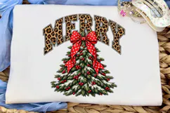 Merry Leopard Christmas Tree PNG Sublima Product Image 5