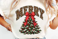 Merry Leopard Christmas Tree PNG Sublima Product Image 6