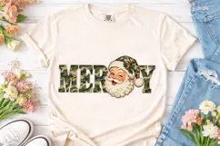 Merry Camo Santa PNG Sublimation Design Product Image 2