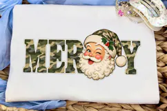 Merry Camo Santa PNG Sublimation Design Product Image 5