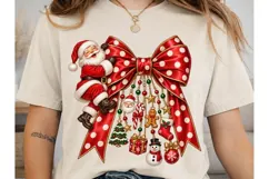 Christmas Santa Bow PNG Sublimation Desi Product Image 2