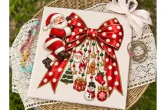 Christmas Santa Bow PNG Sublimation Desi Product Image 1