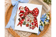 Christmas Santa Bow PNG Sublimation Desi Product Image 3